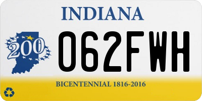 IN license plate 062FWH