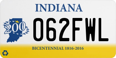 IN license plate 062FWL