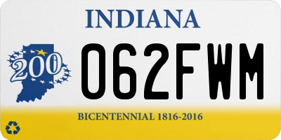 IN license plate 062FWM