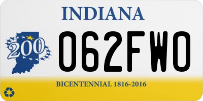 IN license plate 062FWO