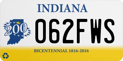 IN license plate 062FWS