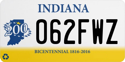 IN license plate 062FWZ