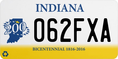 IN license plate 062FXA