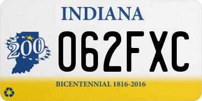 IN license plate 062FXC