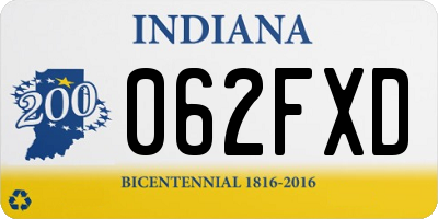IN license plate 062FXD
