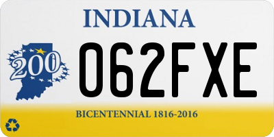 IN license plate 062FXE