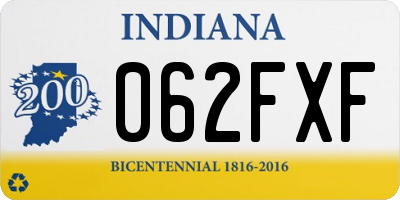 IN license plate 062FXF