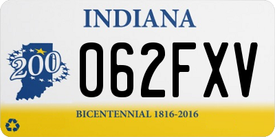IN license plate 062FXV