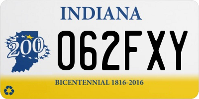 IN license plate 062FXY