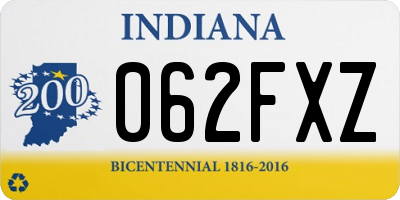 IN license plate 062FXZ