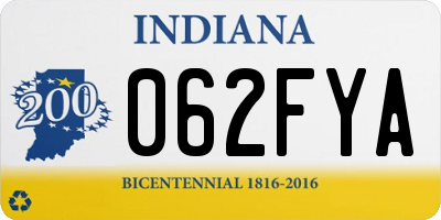 IN license plate 062FYA