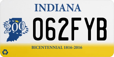 IN license plate 062FYB