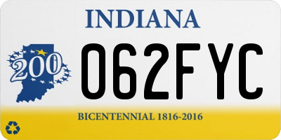 IN license plate 062FYC