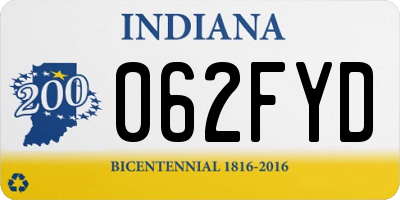 IN license plate 062FYD