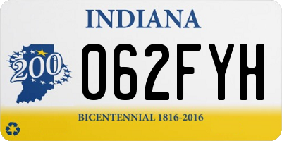 IN license plate 062FYH