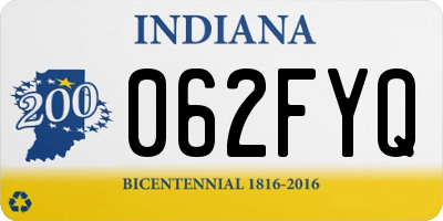IN license plate 062FYQ