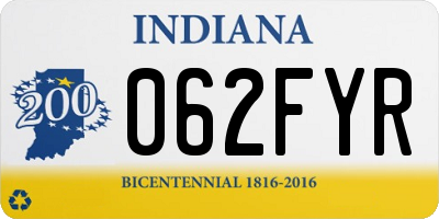 IN license plate 062FYR