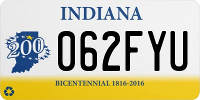 IN license plate 062FYU