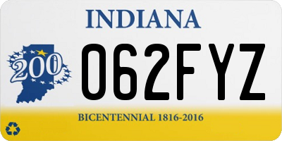 IN license plate 062FYZ