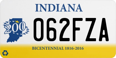 IN license plate 062FZA