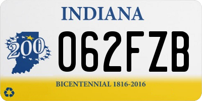 IN license plate 062FZB