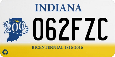 IN license plate 062FZC