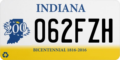 IN license plate 062FZH