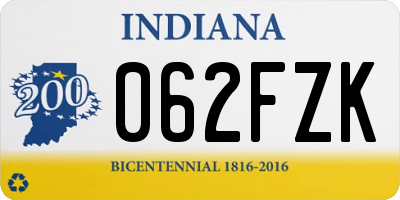 IN license plate 062FZK
