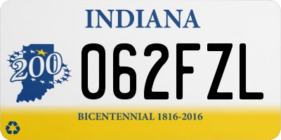IN license plate 062FZL
