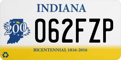 IN license plate 062FZP