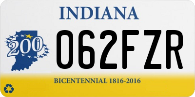 IN license plate 062FZR