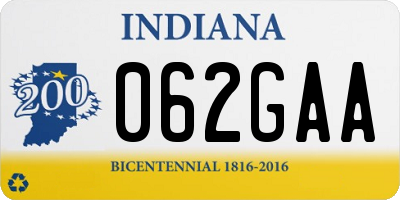 IN license plate 062GAA