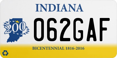 IN license plate 062GAF