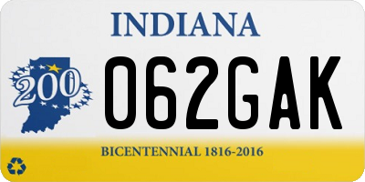 IN license plate 062GAK