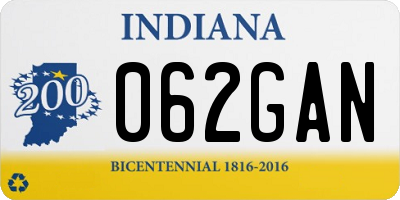 IN license plate 062GAN