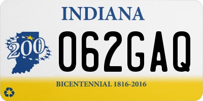 IN license plate 062GAQ