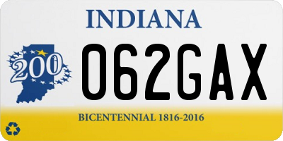 IN license plate 062GAX