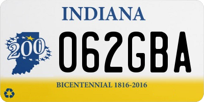 IN license plate 062GBA