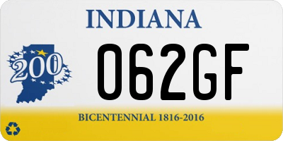 IN license plate 062GF