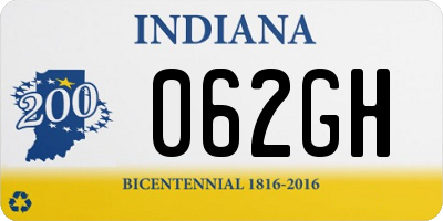 IN license plate 062GH