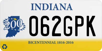 IN license plate 062GPK