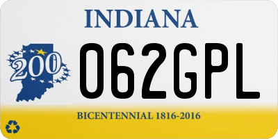 IN license plate 062GPL