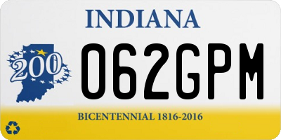 IN license plate 062GPM