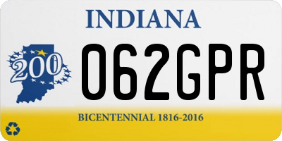 IN license plate 062GPR