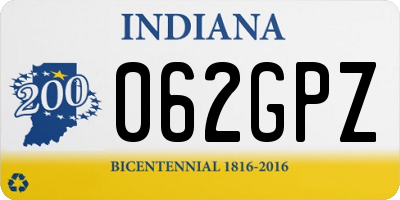 IN license plate 062GPZ