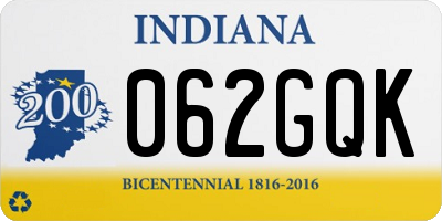 IN license plate 062GQK