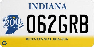 IN license plate 062GRB
