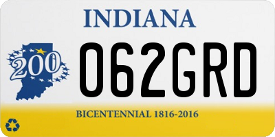 IN license plate 062GRD