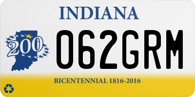 IN license plate 062GRM