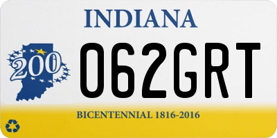 IN license plate 062GRT